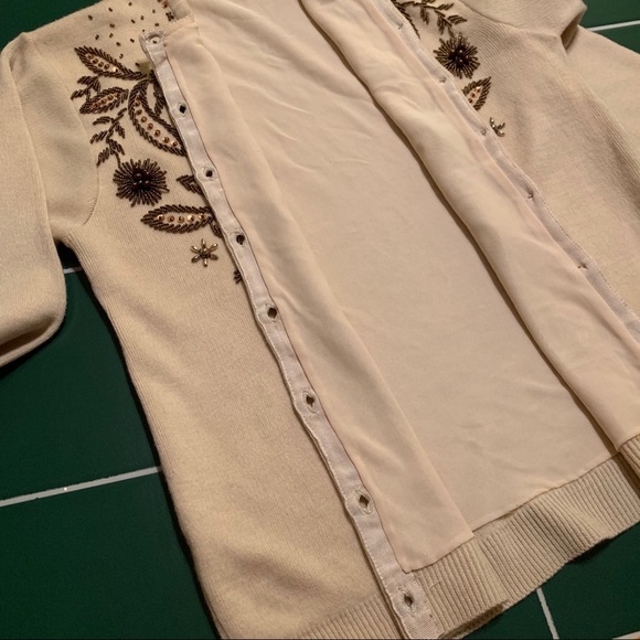 Beaded Vintage Wool Cardigan - Picture 4 of 8
